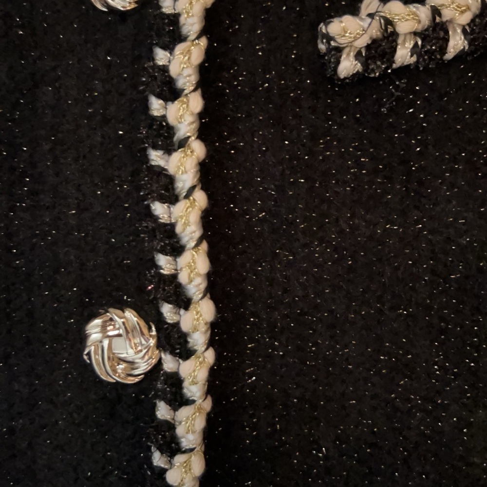 White House Black Market Black Blazer with Embellished Trim - Picture 3 of 6